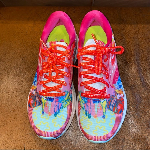 Brooks x Adam Dalton Blake Trace 3 Running Shoes Sneakers Pink Pride Womens 7.5 - Picture 2 of 8